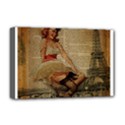 Cute Sweet Sailor Dress Vintage Newspaper Print Sexy Hot Gil Elvgren Pin Up Girl Paris Eiffel Tower Deluxe Canvas 18  x 12  (Framed) View1