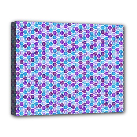 Purple Blue Cubes Deluxe Canvas 20  X 16  (framed)