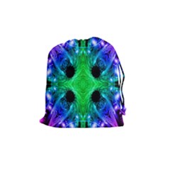 Alien Snowflake Drawstring Pouch (medium) by icarusismartdesigns