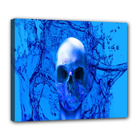 Alien Blue Deluxe Canvas 24  X 20  (framed) by icarusismartdesigns