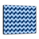 Tiffany Blue Modern Retro Chevron Patchwork Pattern Deluxe Canvas 24  x 20  (Framed) View1