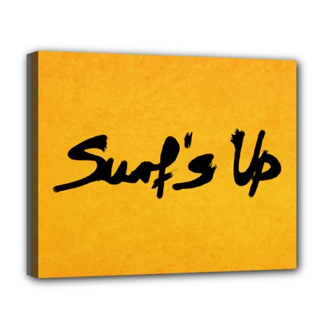 Surf s Up Deluxe Canvas 20  X 16  (framed)