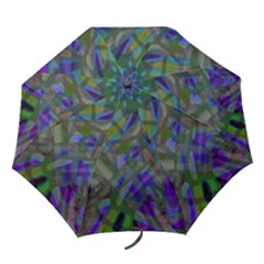 Colorful Abstract Stained Glass G301 Folding Umbrellas by MedusArt