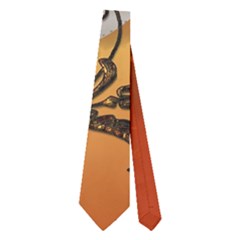 Soccer With Fire And Flame And Floral Elelements Neckties (two Side)  by FantasyWorld7