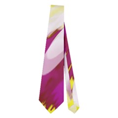 Tie Dye Pink Yellow Abstract Swirl Neckties (two Side)  by BrightVibesDesign