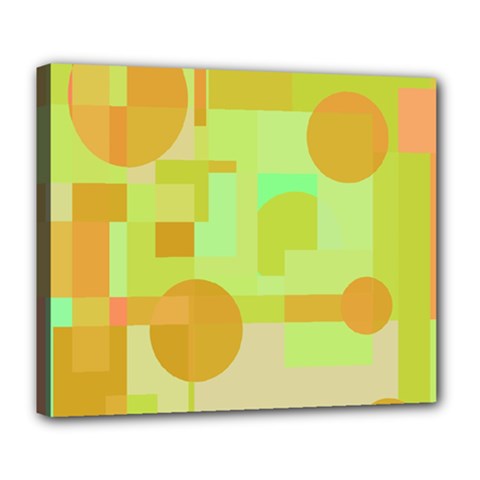 Green And Orange Decorative Design Deluxe Canvas 24  X 20  