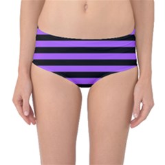 Purple Stripes Mid-waist Bikini Bottoms