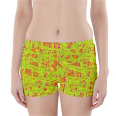 Yellow And Orange Pattern Boyleg Bikini Wrap Bottoms