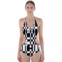 Black and white pattern Cut-Out One Piece Swimsuit View1