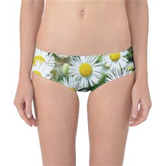 White Summer Flowers Watercolor Painting Art Classic Bikini Bottoms