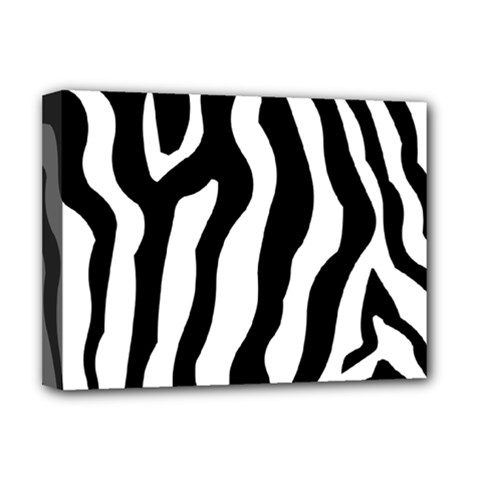 Zebra Horse Skin Pattern Black And White Deluxe Canvas 16  X 12  