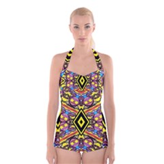 Bulgarian Eye Boyleg Halter Swimsuit 