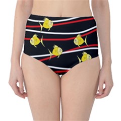 Five Yellow Fish High-waist Bikini Bottoms