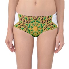 Star Pattern Tile Background Image Mid-waist Bikini Bottoms