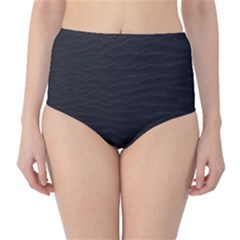 Black Pattern Sand Surface Texture High-waist Bikini Bottoms