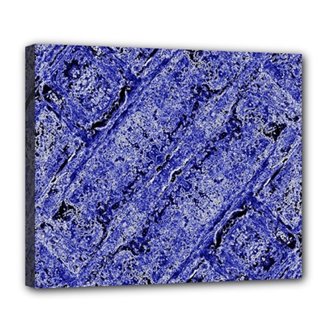 Texture Blue Neon Brick Diagonal Deluxe Canvas 24  X 20  