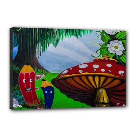 Kindergarten Painting Wall Colorful Canvas 18  X 12 