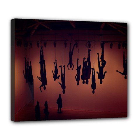 Silhouette Of Circus People Deluxe Canvas 24  X 20  