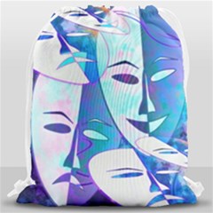 Abstract Mask Artwork Digital Art Drawstring Bag (large) by Nexatart