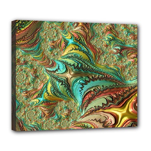 Fractal Artwork Pattern Digital Deluxe Canvas 24  X 20  