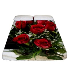 Red Roses Roses Red Flower Love Fitted Sheet (california King Size) by Amaryn4rt