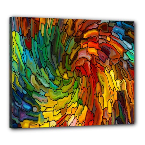 Stained Glass Patterns Colorful Canvas 24  X 20  by Amaryn4rt