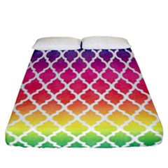 Colorful Rainbow Moroccan Pattern Fitted Sheet (california King Size) by Amaryn4rt