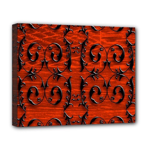 3d Metal Pattern On Wood Deluxe Canvas 20  X 16  