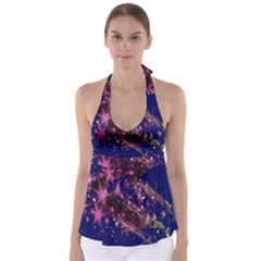 Stars Abstract Shine Spots Lines Babydoll Tankini Top