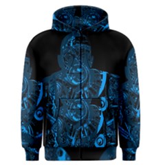 Warrior - Blue Men s Zipper Hoodie by Valentinaart