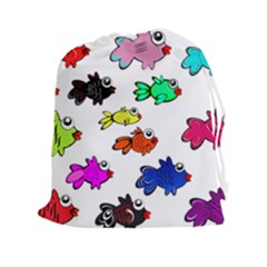 Fishes Marine Life Swimming Water Drawstring Pouches (xxl)