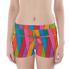 Colorful Lines Pattern Boyleg Bikini Wrap Bottoms