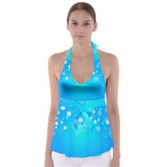 Blue Dot Star Babydoll Tankini Top