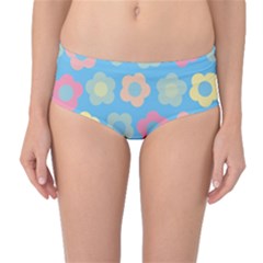 Floral Pattern Mid-waist Bikini Bottoms