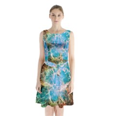 Crab Nebula Sleeveless Chiffon Waist Tie Dress by SpaceShop