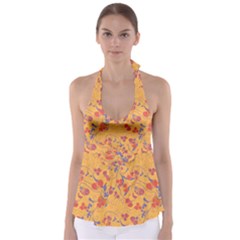 Floral Pattern Babydoll Tankini Top