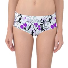 Floral Pattern Mid-waist Bikini Bottoms