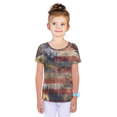 Vintage Eagle  Kids  One Piece Tee by Valentinaart