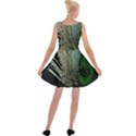 Feather Peacock Drops Green Velvet Skater Dress View2