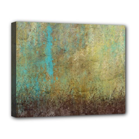 Aqua Textured Abstract Deluxe Canvas 20  X 16  