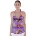 Glitch Art Abstract Babydoll Tankini Top View1