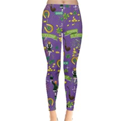 Happy St Patrick Purple Leggings  by CoolDesigns