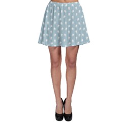 Blue Dental Pattern White Teeth On Blue Skater Skirt