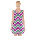 Zig zags pattern V-Neck Sleeveless Skater Dress View2