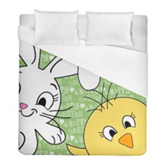 Easter Bunny And Chick  Duvet Cover (full/ Double Size) by Valentinaart