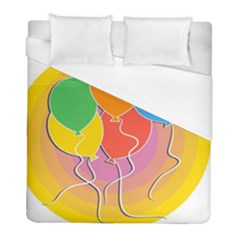 Birthday Party Balloons Colourful Cartoon Illustration Of A Bunch Of Party Balloon Duvet Cover (full/ Double Size) by Nexatart