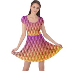 Triangle Plaid Chevron Wave Pink Purple Yellow Rainbow Cap Sleeve Dresses