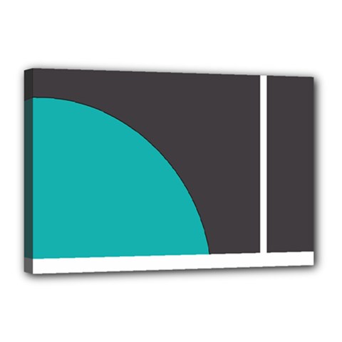 Turquoise Line Canvas 18  X 12 