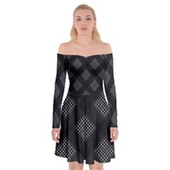 Zigzag Pattern Off Shoulder Skater Dress by Valentinaart