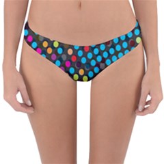 Polkadot Rainbow Colorful Polka Circle Line Light Reversible Hipster Bikini Bottoms